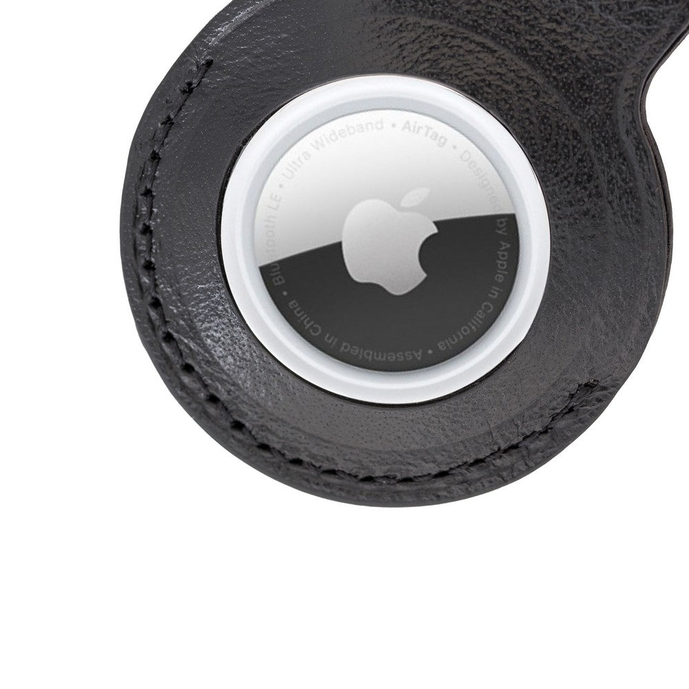 Apple AirTag Uyumlu Deri Anahtarlık Arta RST1 Siyah