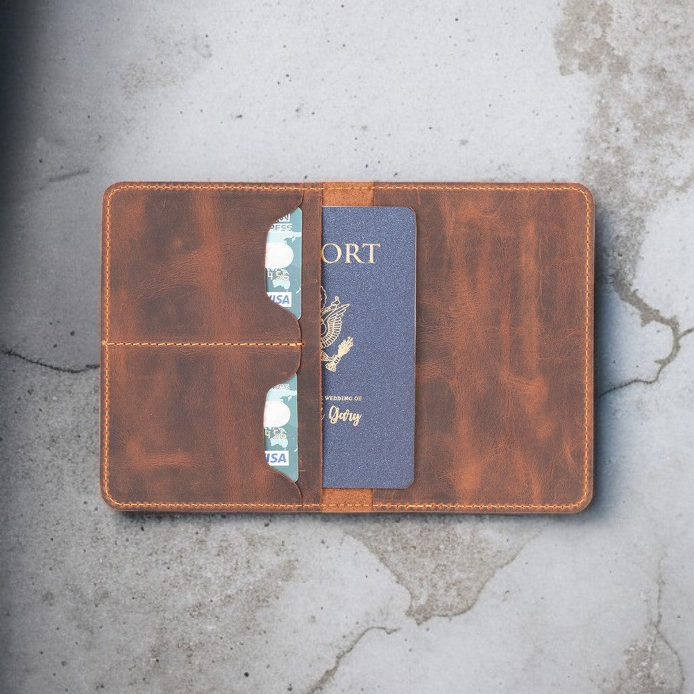 Viaggio Hakiki Deri, El Yapımı, Pasaport Kılıfı, Antik kahve