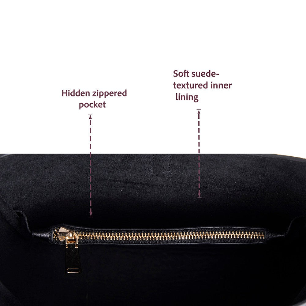 Her Kombine Uyum Sağlayan Klasik Hakiki Deri Kadın Omuz Çantası – Azura - Siyah