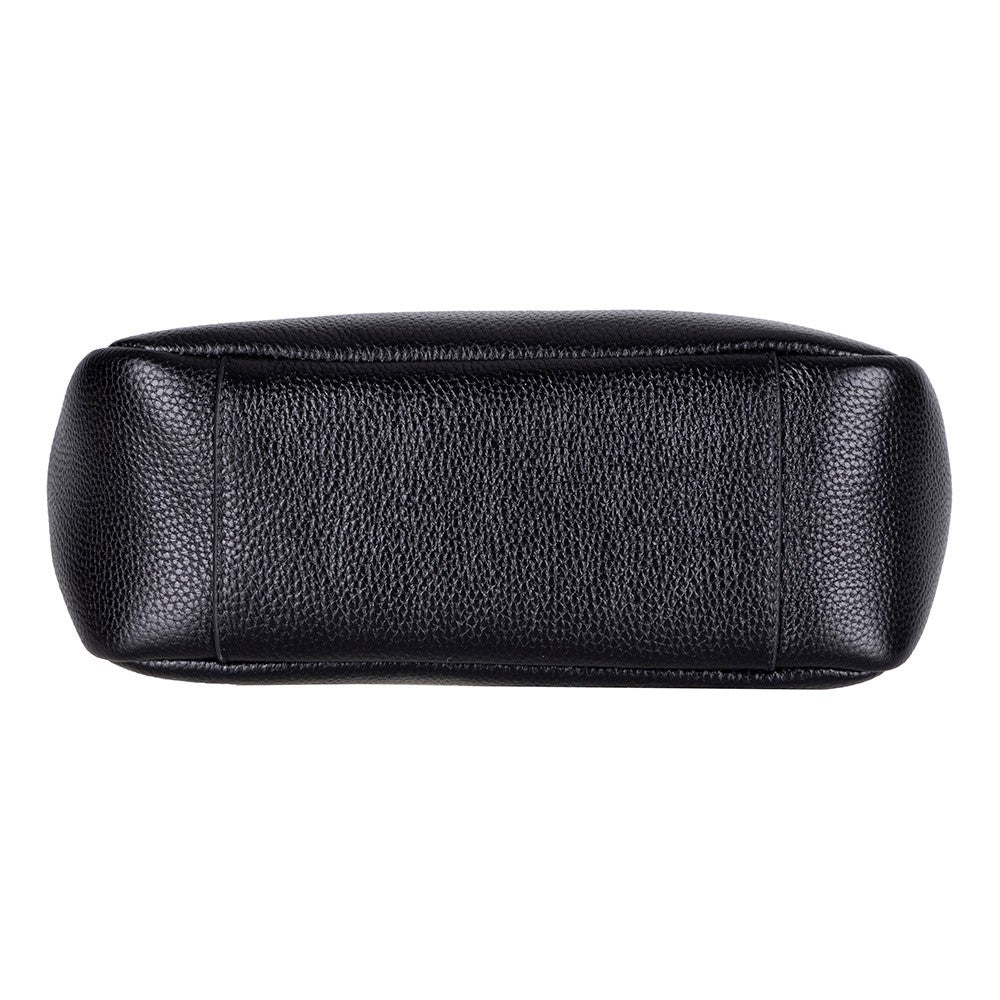 Her Kombine Uyum Sağlayan Klasik Hakiki Deri Kadın Omuz Çantası – Azura - Siyah