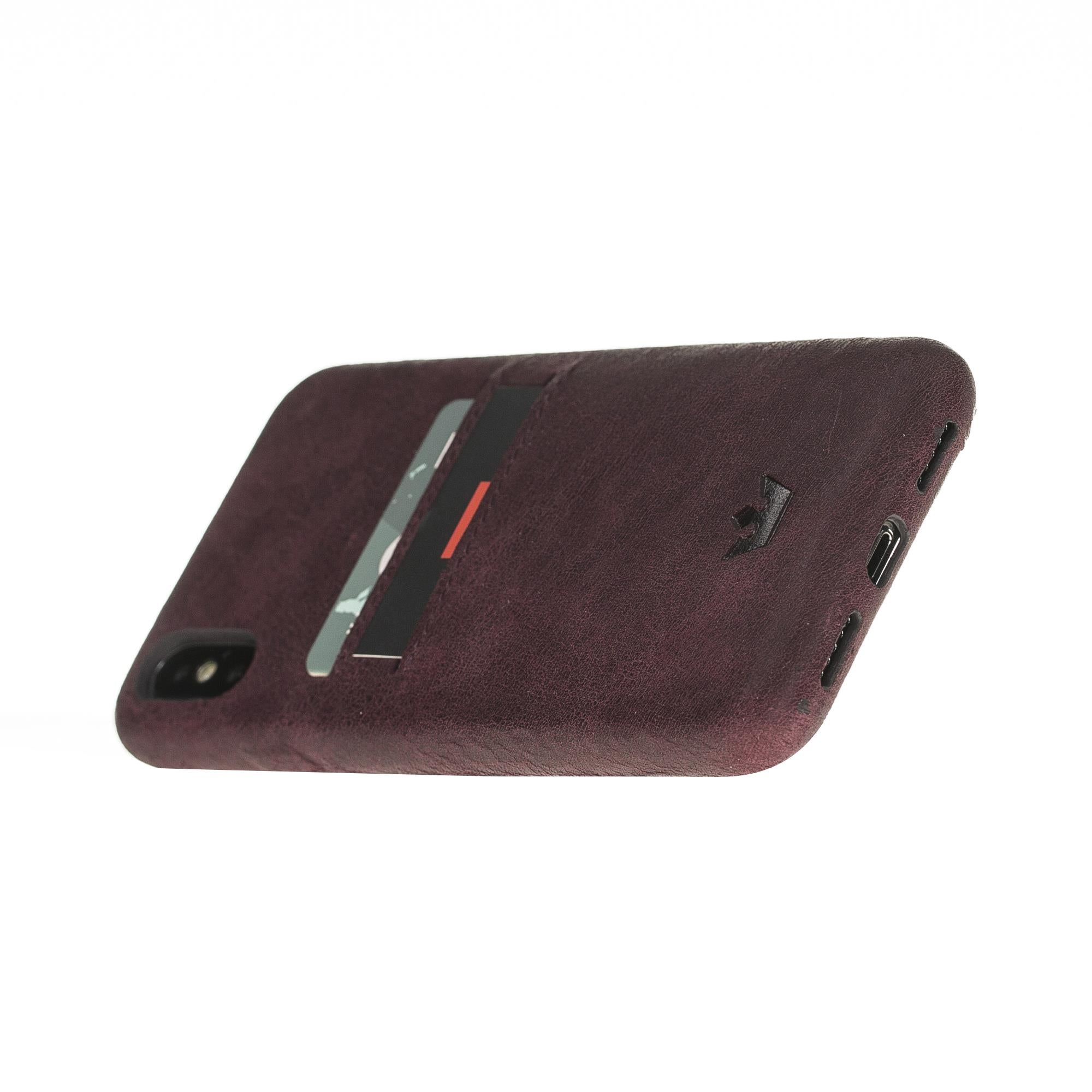 Apple iPhone X-XS Uyumlu Deri Arka Kapak UC-CC Mor