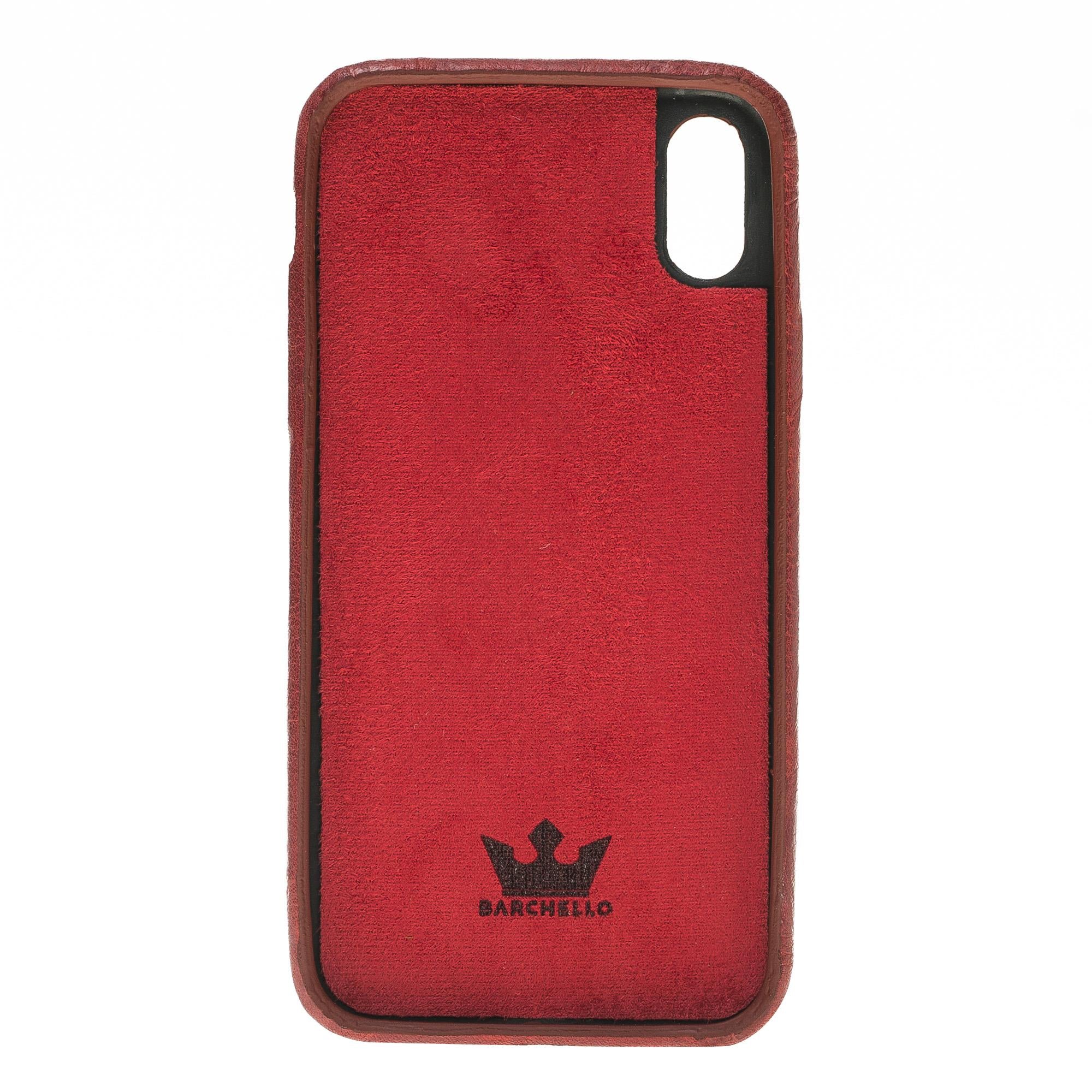 Apple iPhone X-XS Uyumlu Deri Arka Kapak UC-CC Kırmızı