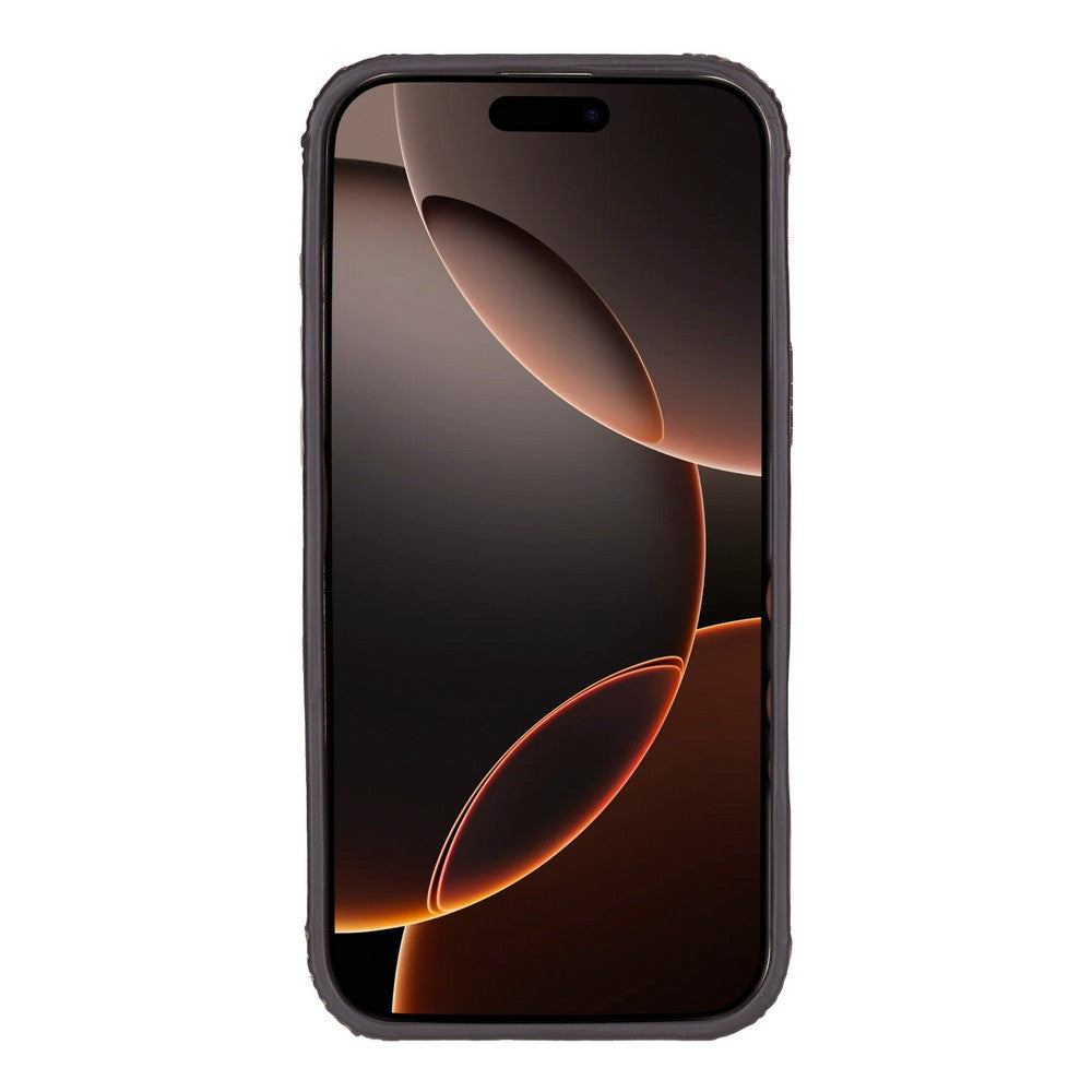 Apple iPhone 16 Pro Max uyumlu, Hakiki Deri, El Yapımı Kılıf, Antik Kahve