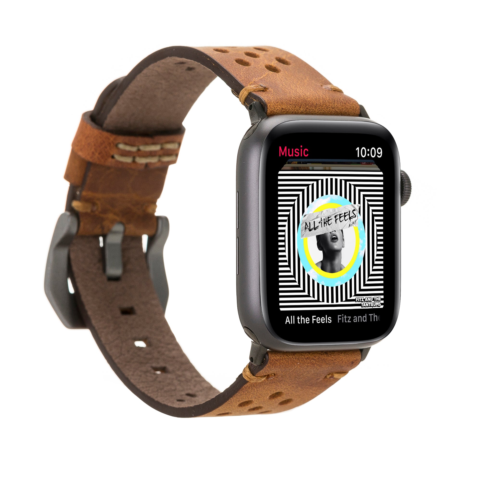 Apple Watch Uyumlu Deri Kordon Vigo G19 Taba