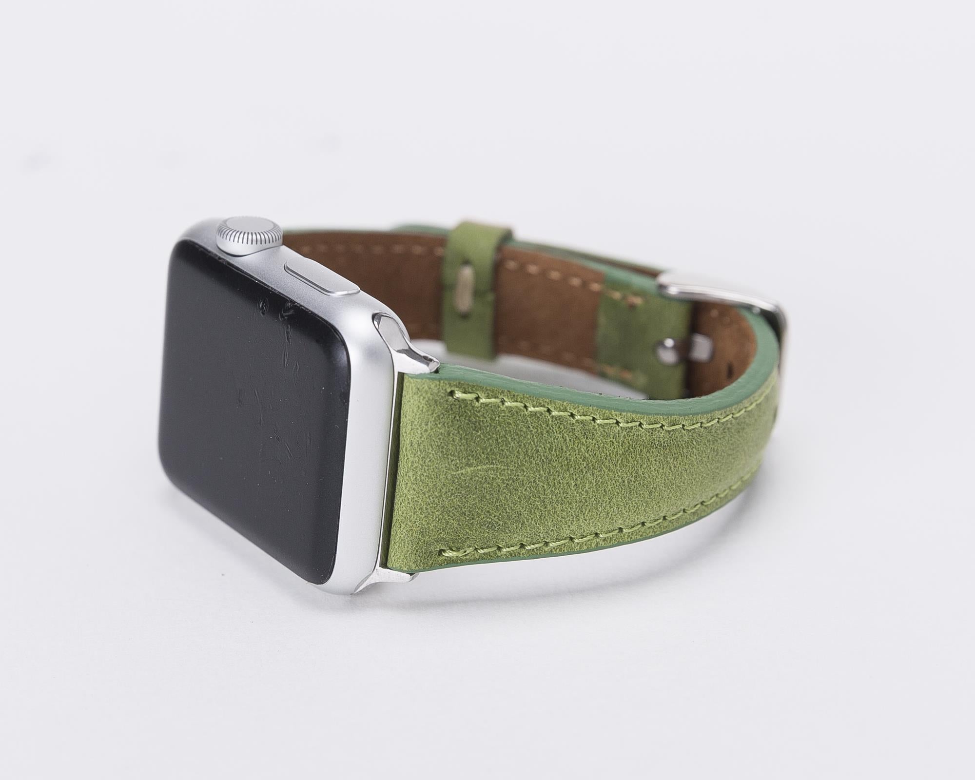 Apple Watch Uyumlu Deri Kordon, Çimen Yeşil