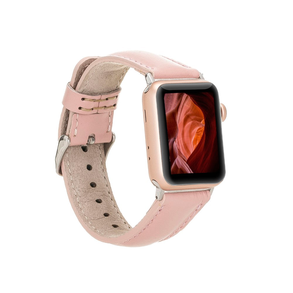 Apple Watch Uyumlu Deri Kordon NU2 Pembe
