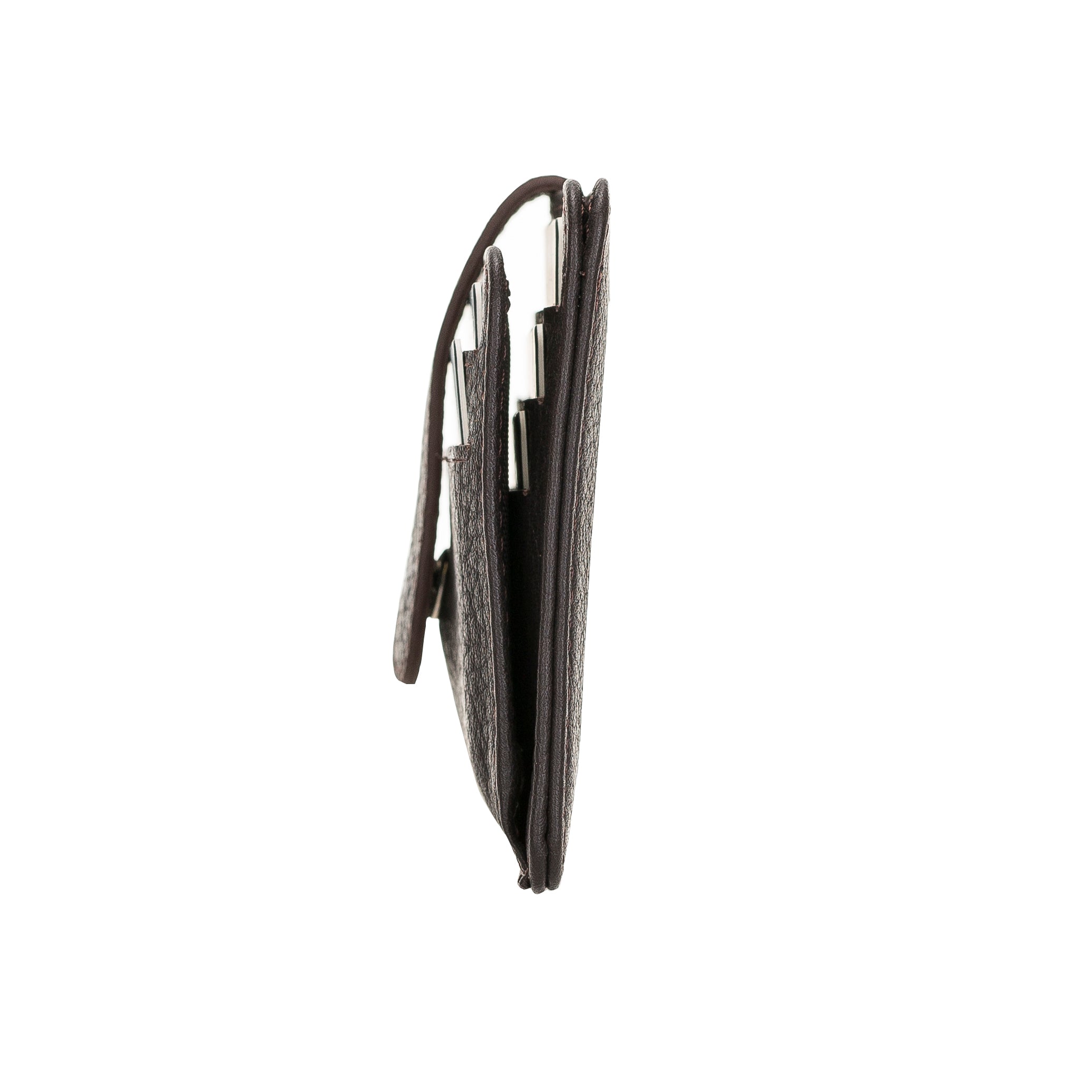 Hakiki Deri, El Yapımı Kartlık, 6 Adet Kart Bölmesi, 2 Adet Pencereli, Acı Kahve