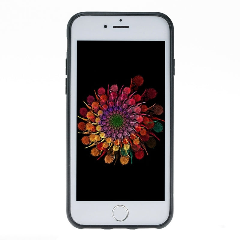 Apple iPhone 7-8-SE Uyumlu Deri Arka Kapak Gül Desenli