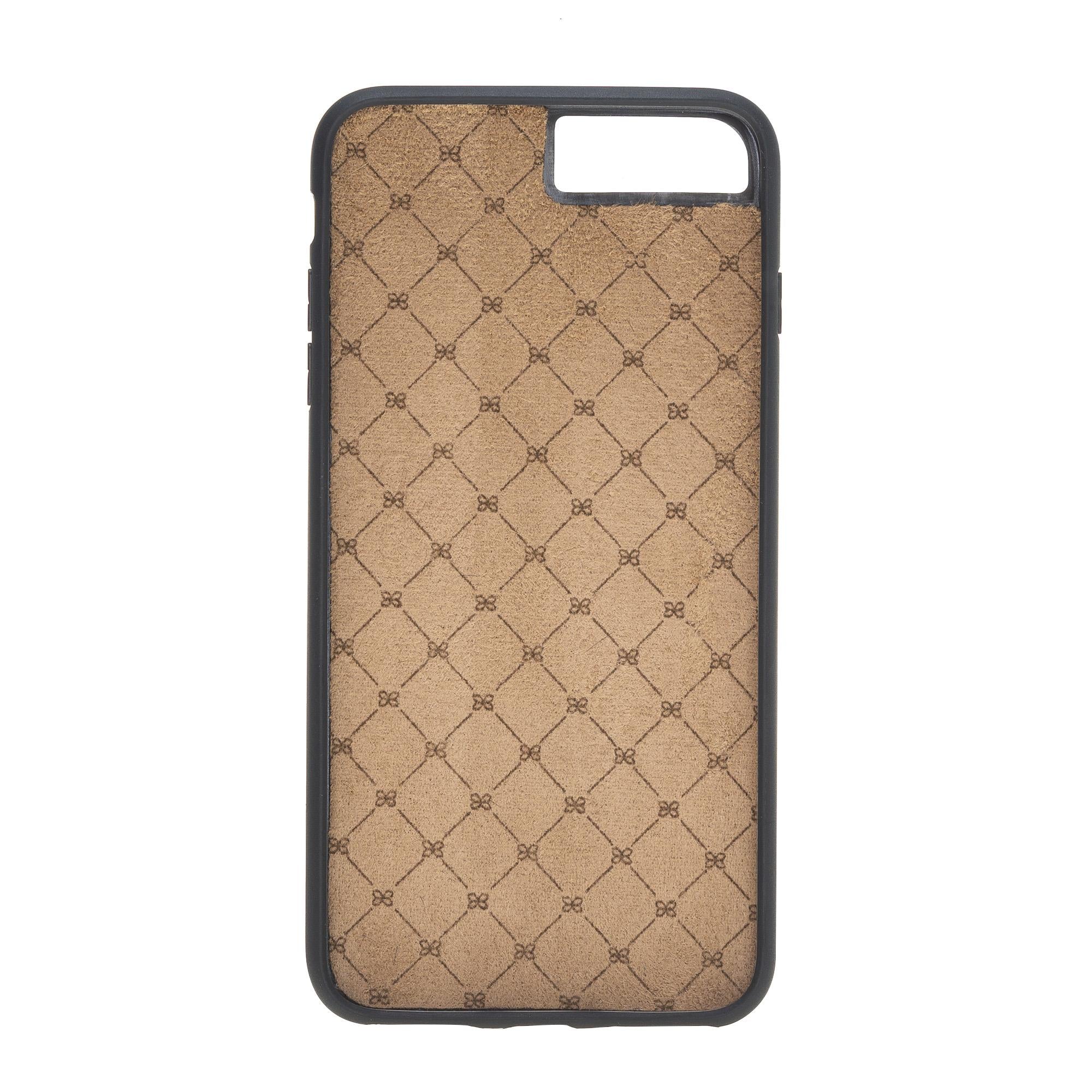 Apple iPhone 7-8 Plus Uyumlu Deri Cüzdanlı Kılıf Leopar