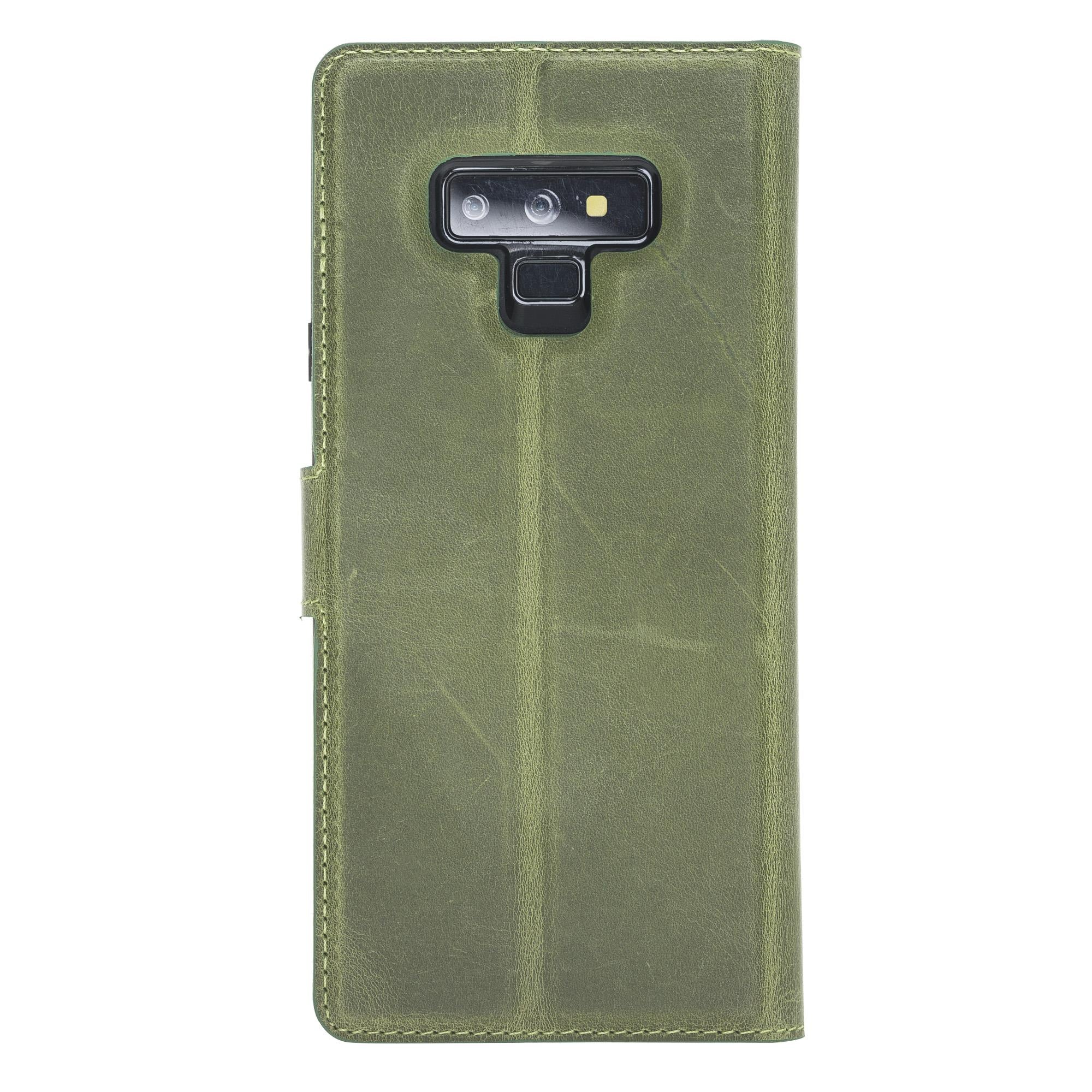 Samsung Galaxy Note 9 Uyumlu Deri Cüzdanlı Kılıf G16 Yeşil