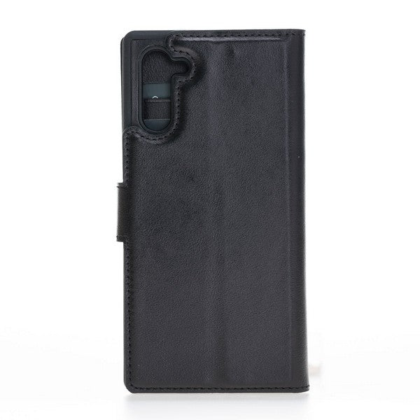 Samsung Galaxy Note 10 Uyumlu Deri Cüzdanlı Kılıf RST1 Siyah