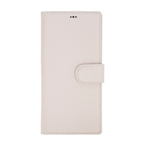 Samsung Galaxy Note 10 Plus Uyumlu Deri Cüzdanlı Kılıf ERC3 Bej