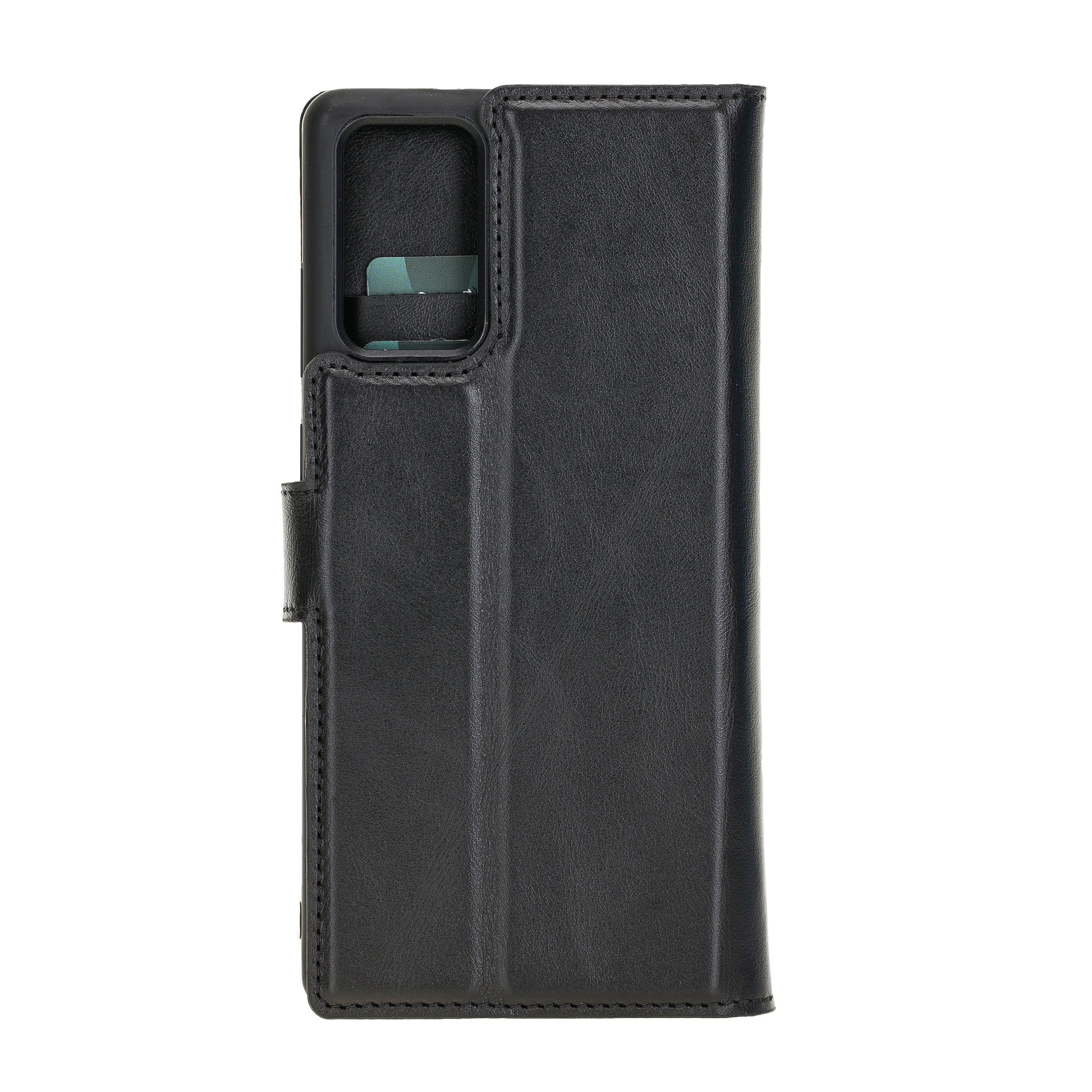 Samsung Galaxy Note 20 Uyumlu Deri Cüzdanlı Kılıf RST1 Siyah