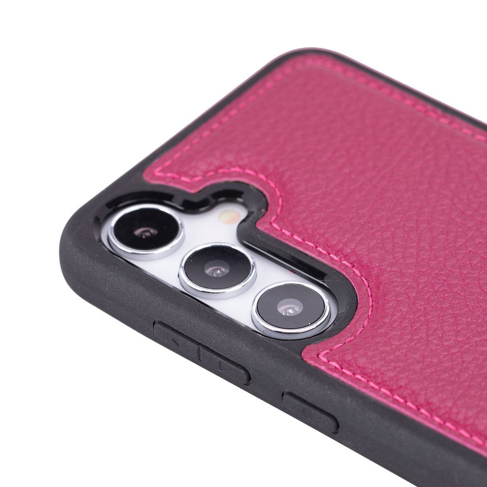 Samsung Galaxy S24 uyumlu, Hakiki Deri, El Yapımı, Arka Kapak, Gül Kurusu