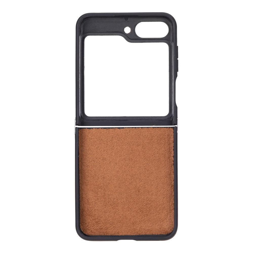 Samsung Galaxy Z Flip5 uyumlu, Hakiki Deri, El Yapımı, Arka Kapak, Gölgeli Taba