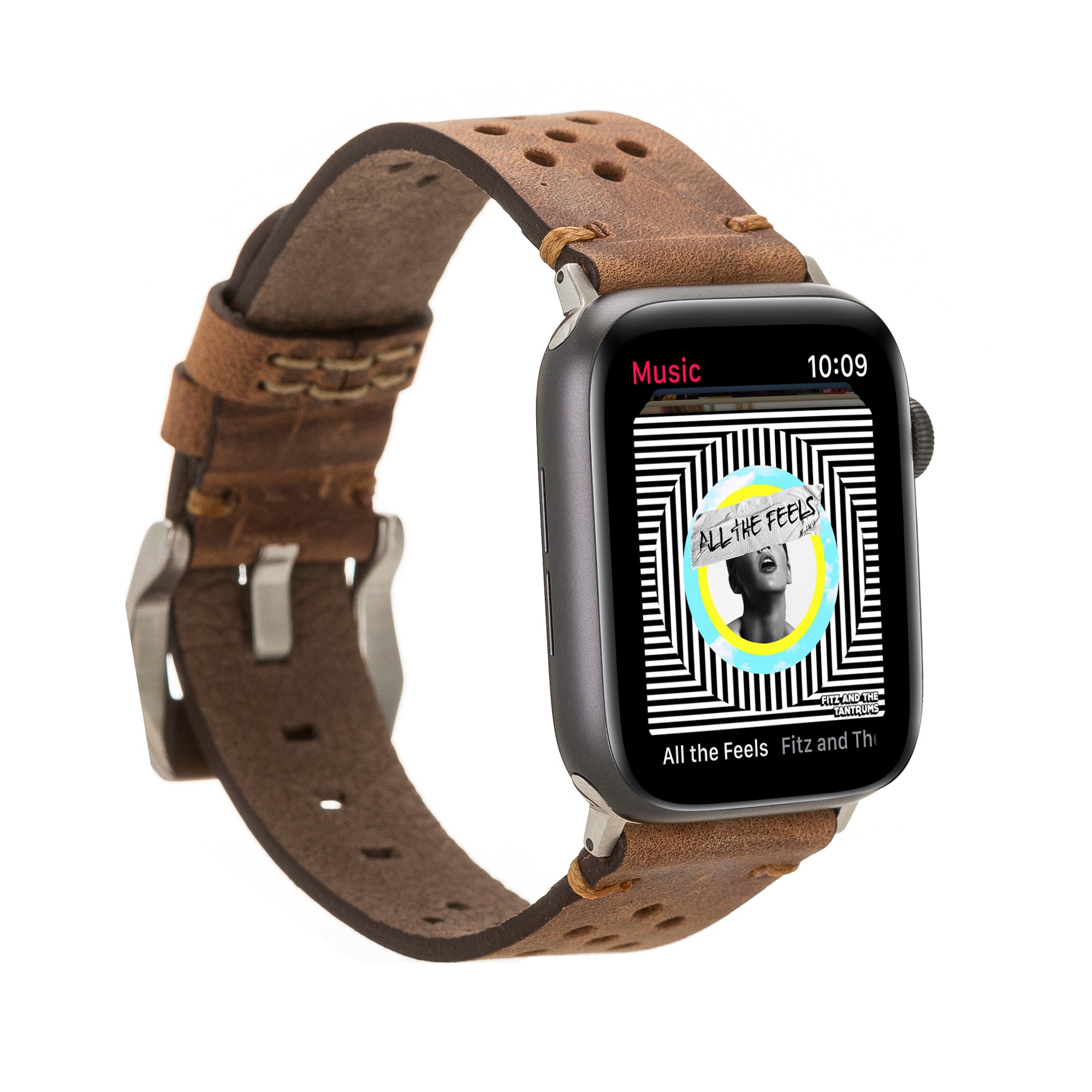 Apple Watch Uyumlu Deri Kordon Vigo G2 Kahve