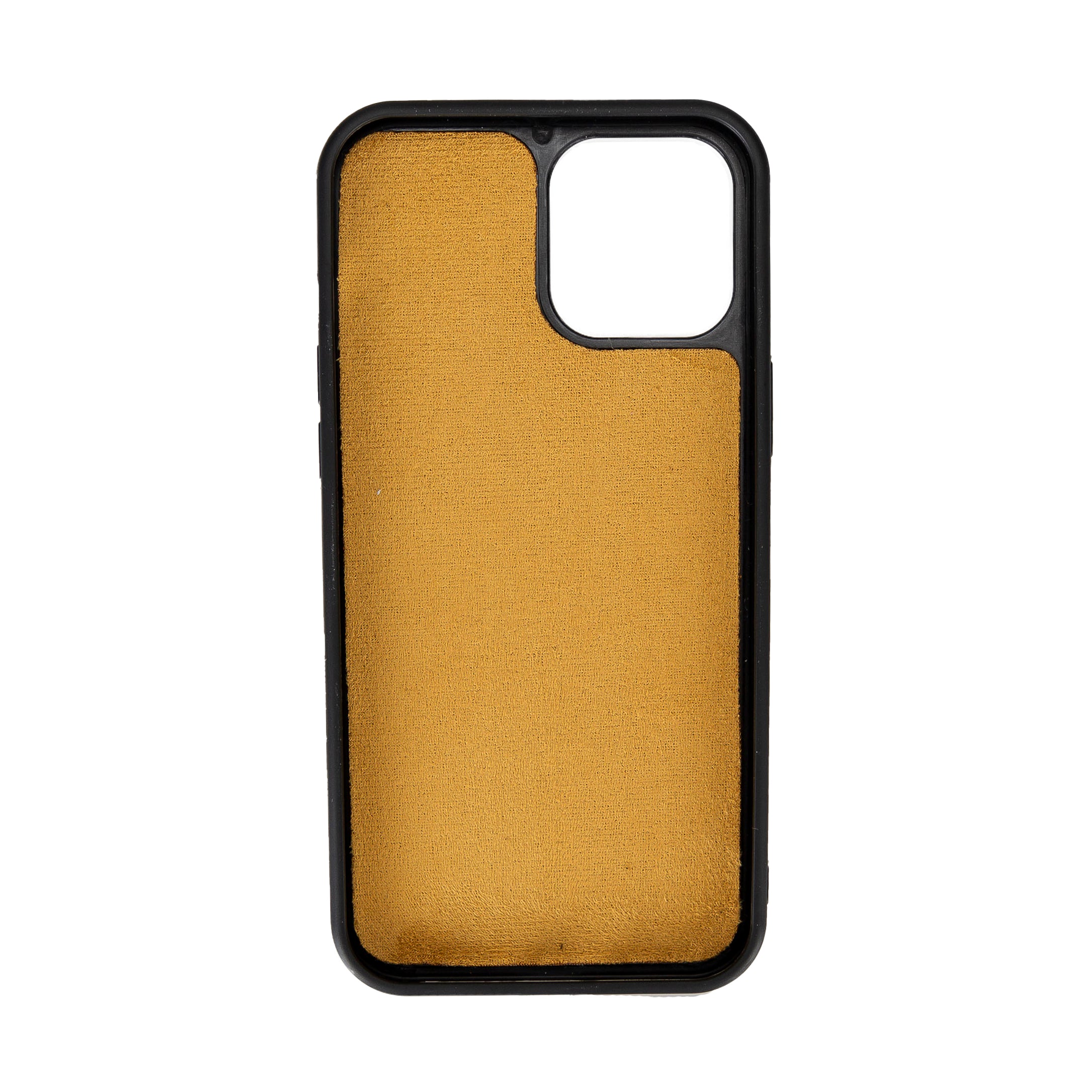 Apple iPhone 12 Pro Max Uyumlu Kanvas Kumaş Arka Kapak Sarı