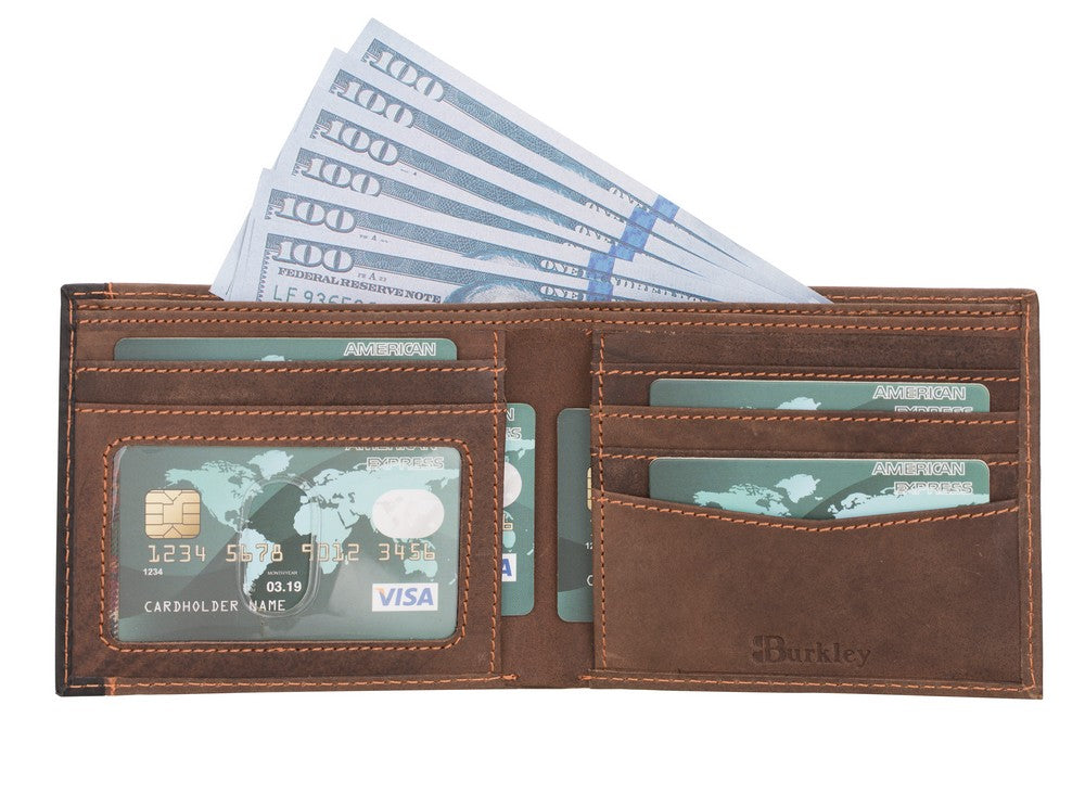 Burkley 6057 Deri Cüzdan Antik Kahve