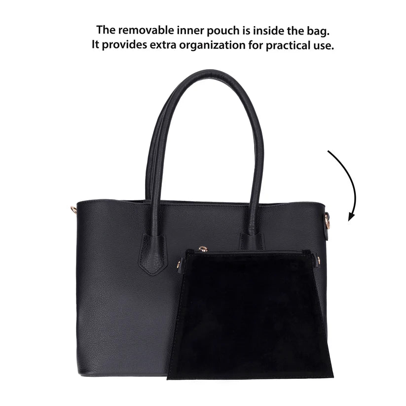 Novelya Hakiki Deri El Çantası - Geniş İç Hacimli Premium Croco Tote Bag