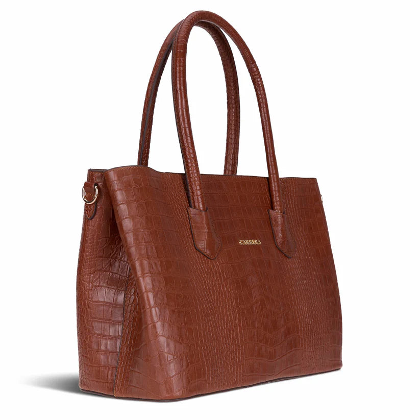 Novelya Hakiki Deri El Çantası - Geniş İç Hacimli Premium Croco Tote Bag
