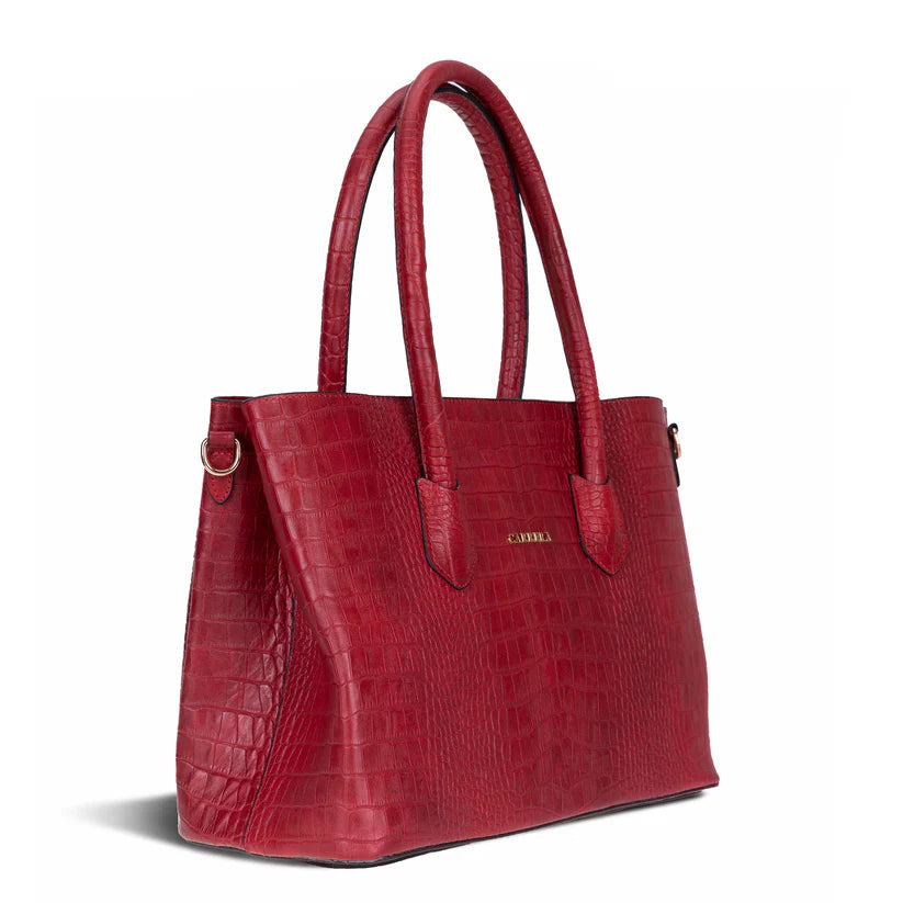Novelya Hakiki Deri El Çantası - Geniş İç Hacimli Premium Croco Tote Bag
