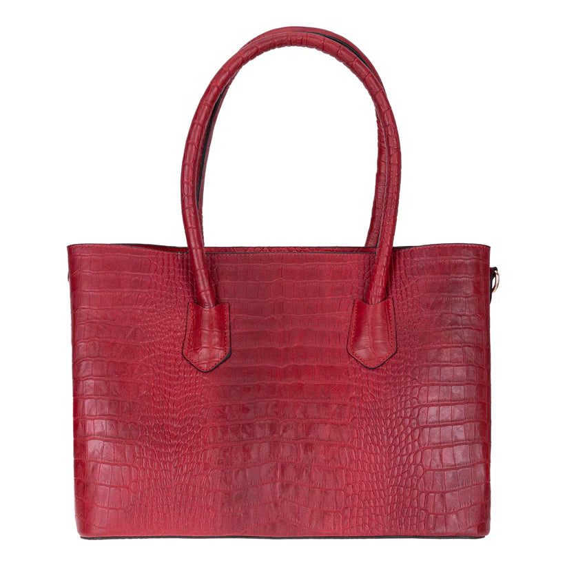 Novelya Hakiki Deri El Çantası - Geniş İç Hacimli Premium Croco Tote Bag