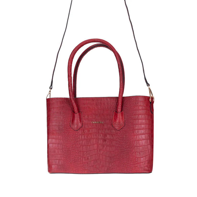 Novelya Hakiki Deri El Çantası - Geniş İç Hacimli Premium Croco Tote Bag