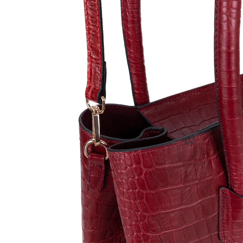 Novelya Hakiki Deri El Çantası - Geniş İç Hacimli Premium Croco Tote Bag