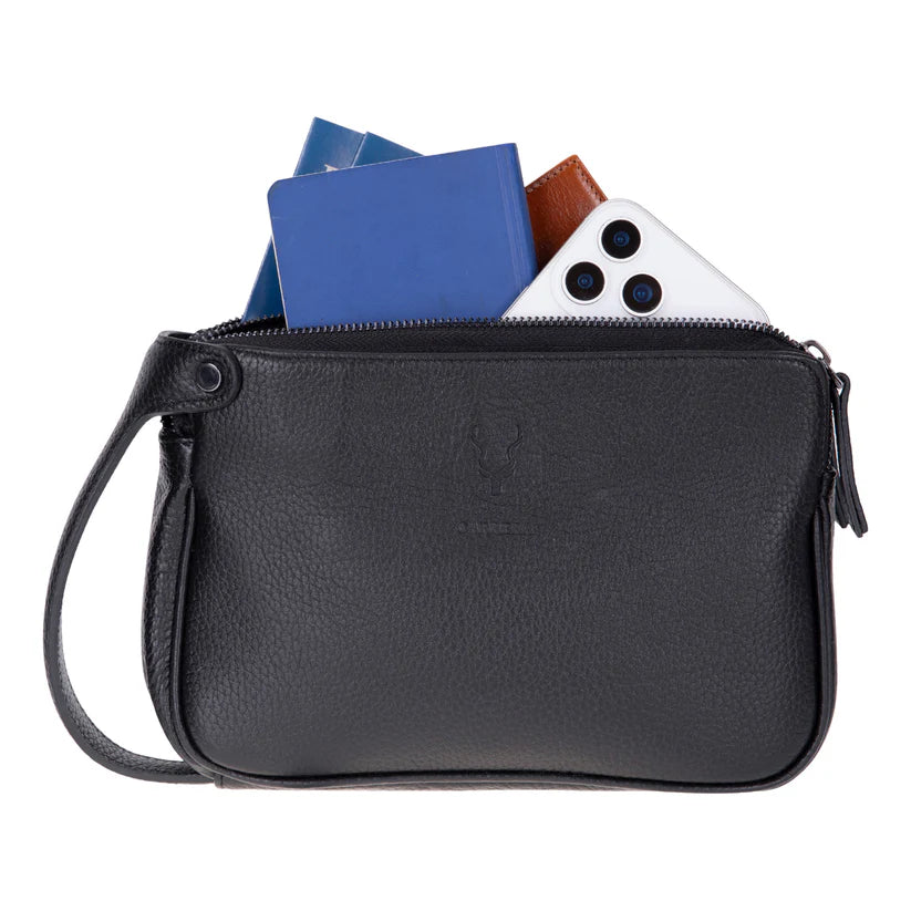 Valdiero %100 Hakiki Dana Derisi Erkek El Portföyü - Çok Bölmeli Vintage Organizer