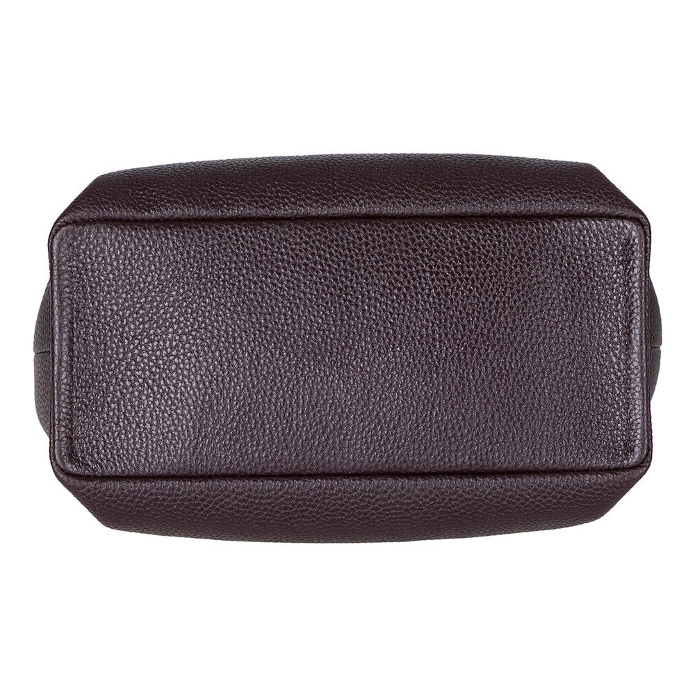 Modern ve Fonksiyonel Tasarımıyla Hakiki Deri Kadın Omuz Çantası – Cortina - Koyu Kahve