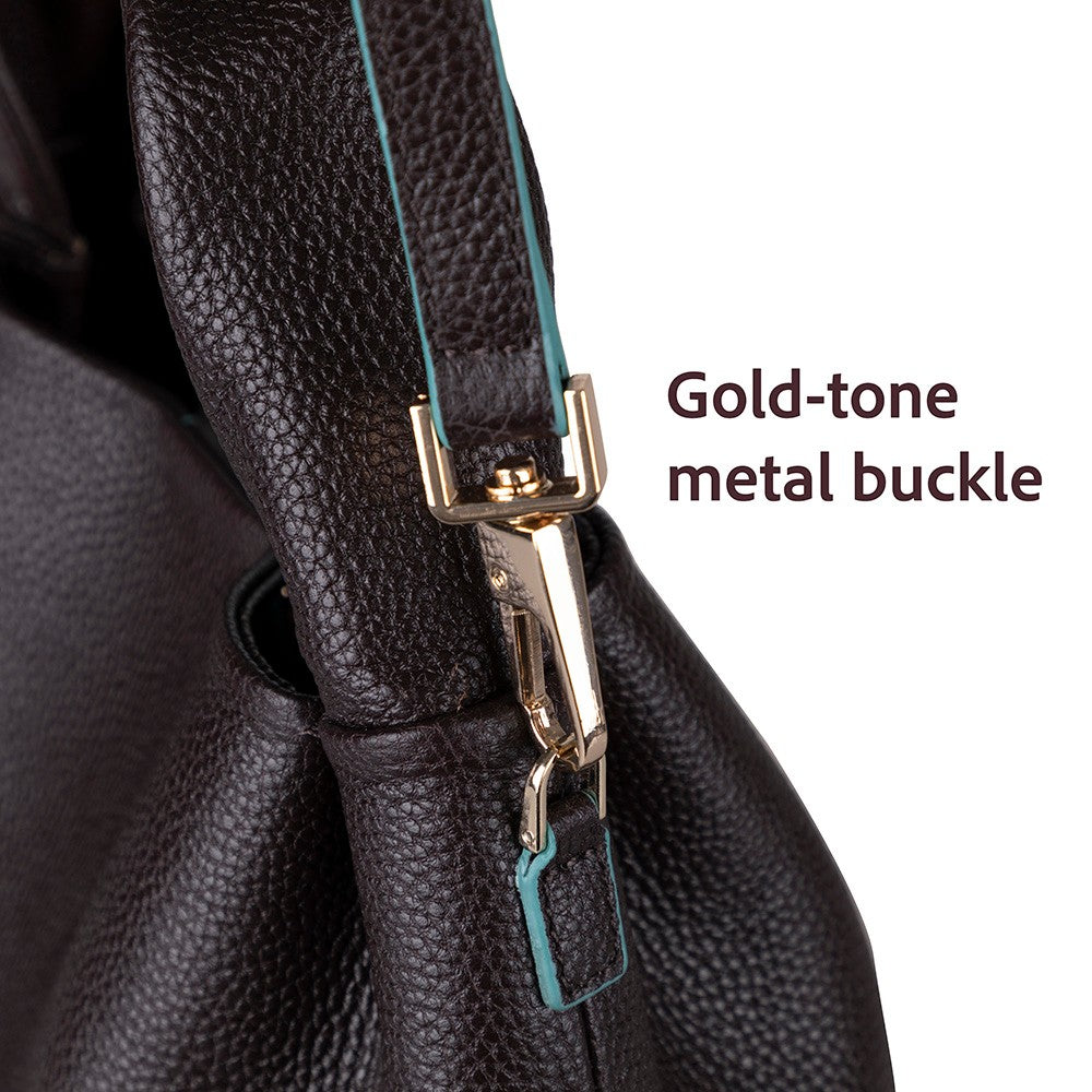 Modern ve Fonksiyonel Tasarımıyla Hakiki Deri Kadın Omuz Çantası – Cortina - Koyu Kahve