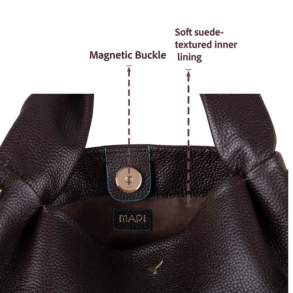 Modern ve Fonksiyonel Tasarımıyla Hakiki Deri Kadın Omuz Çantası – Cortina - Koyu Kahve