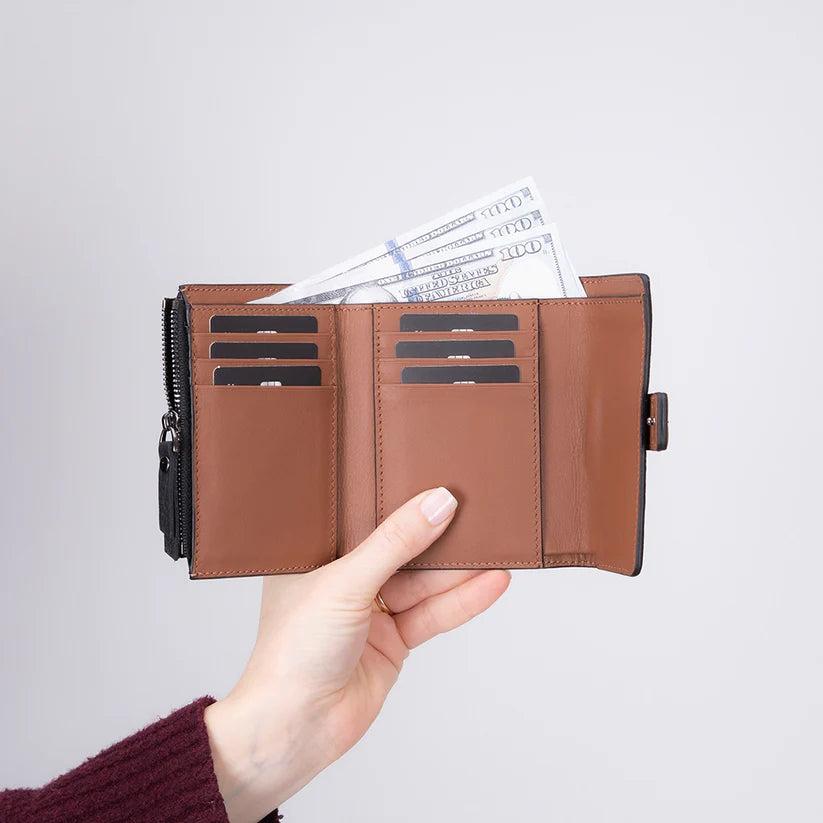 Elba Hakiki Deri, El Yapımı Kadın Deri Cüzdan, Siyah