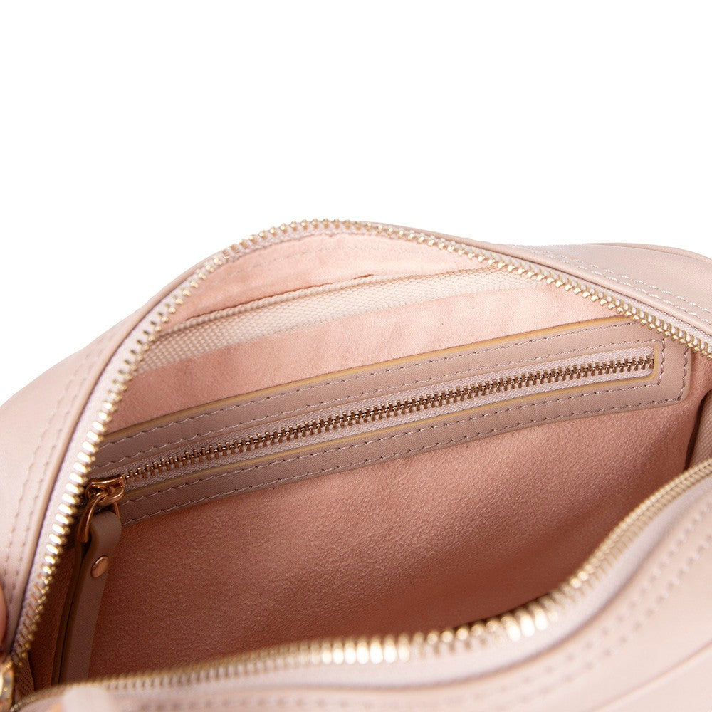 Emerald Hakiki Deri Kadın Omuz Çantası – Kompakt, Zarif ve Kullanışlı - Pudra Renk