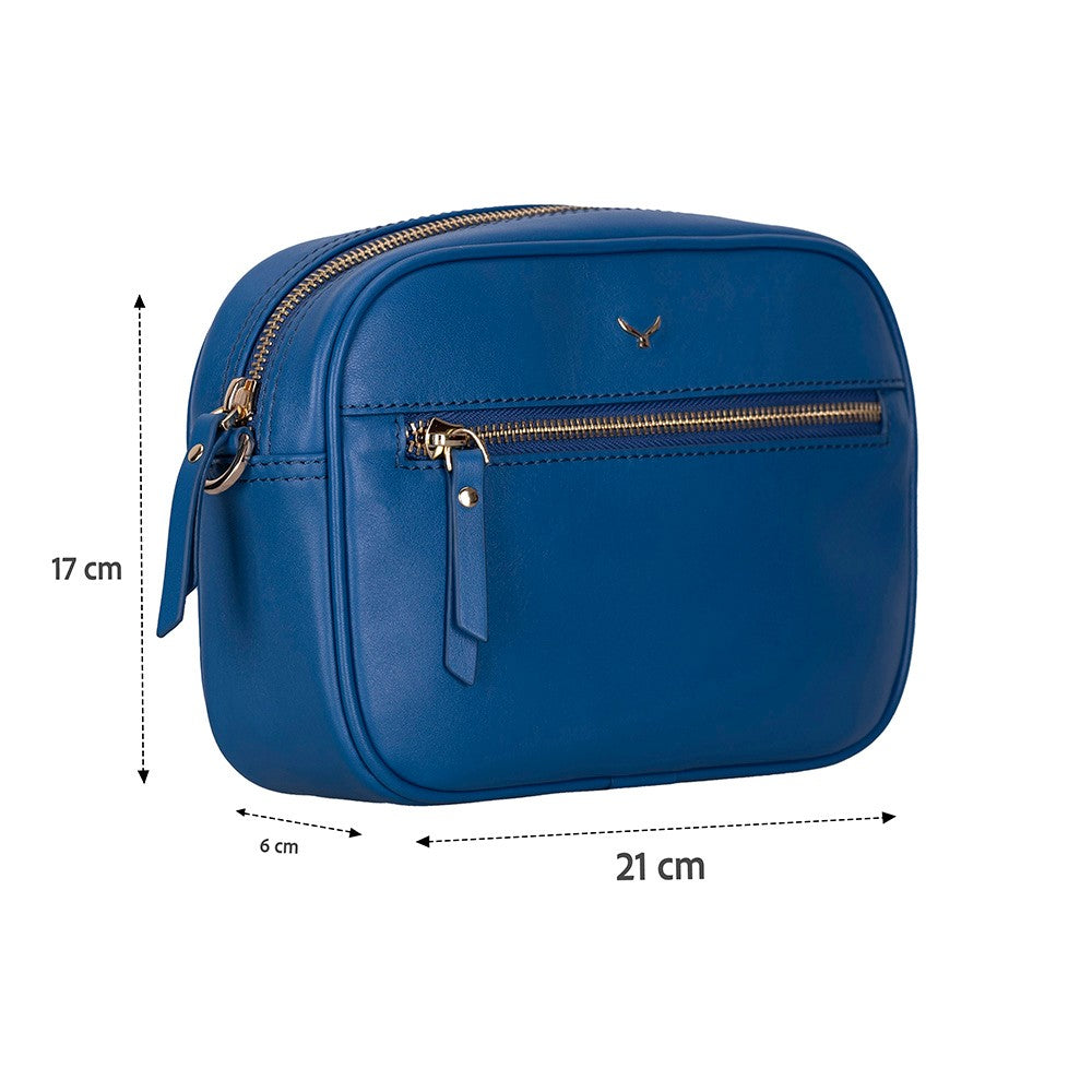 Emerald Hakiki Deri Kadın Omuz Çantası – Kompakt, Zarif ve Kullanışlı - Mavi