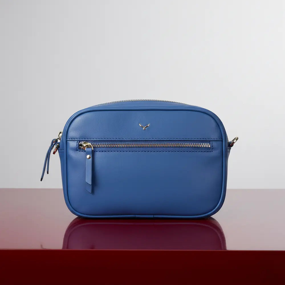 Emerald Hakiki Deri Kadın Omuz Çantası – Kompakt, Zarif ve Kullanışlı - Mavi