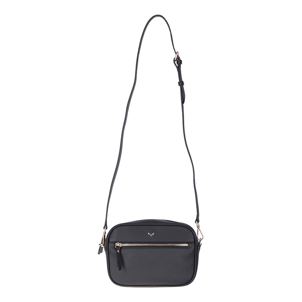 Emerald Hakiki Deri Kadın Omuz Çantası – Kompakt, Zarif ve Kullanışlı - Siyah