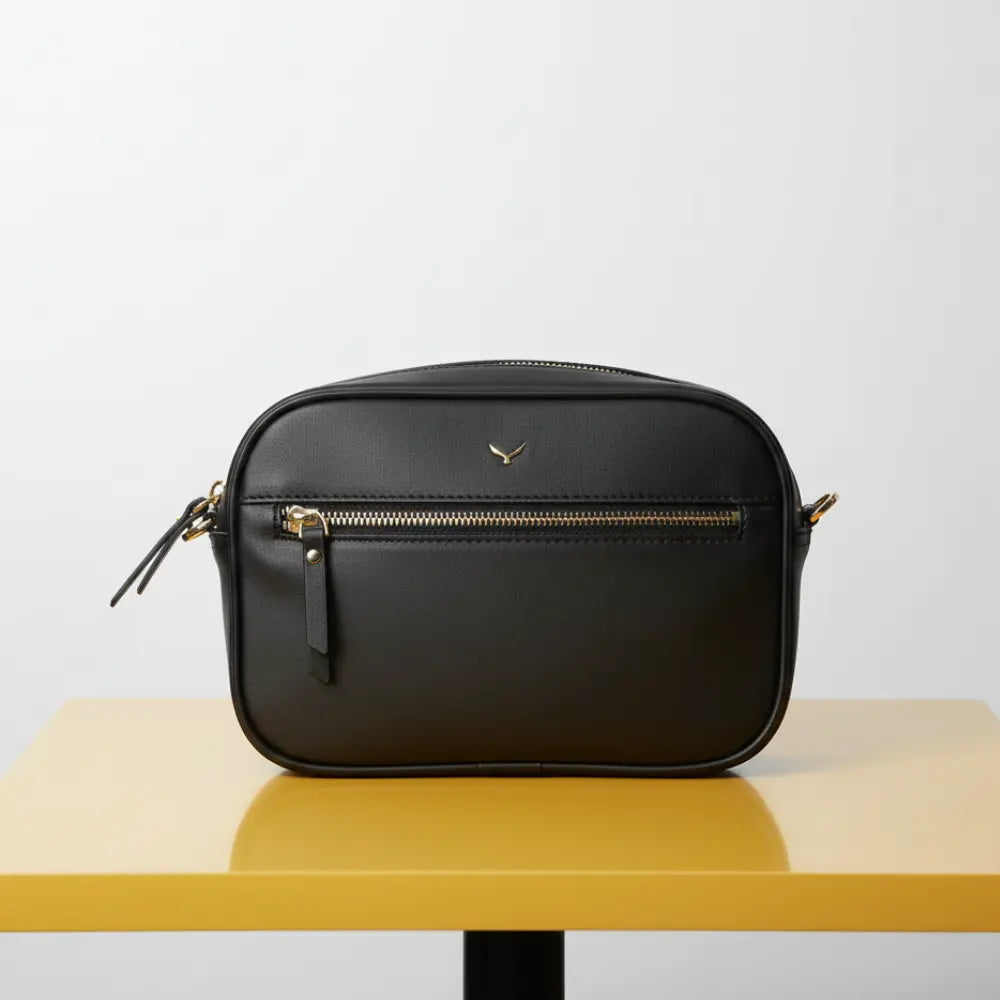 Emerald Hakiki Deri Kadın Omuz Çantası – Kompakt, Zarif ve Kullanışlı - Siyah