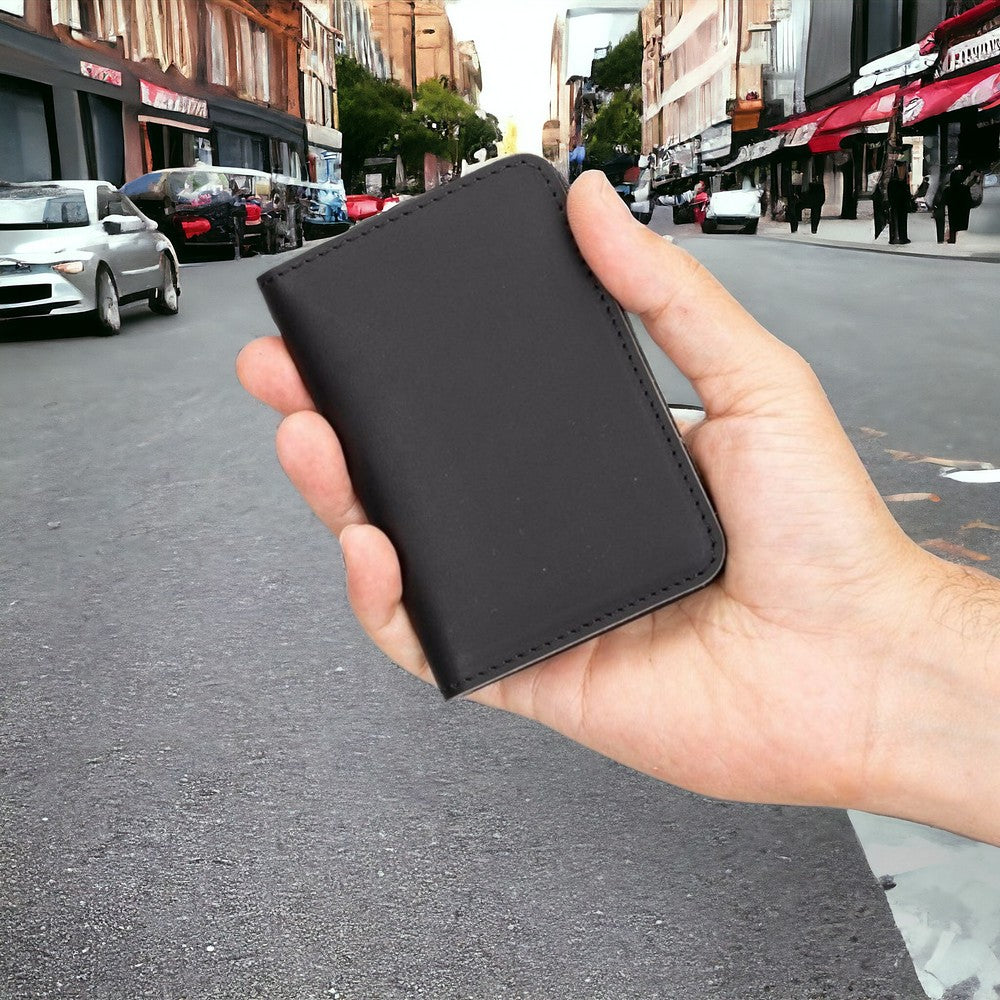 Enrico Hakiki Deri, El Yapımı, Kartlık, 6 Adet kart bölmeli, Mat Siyah