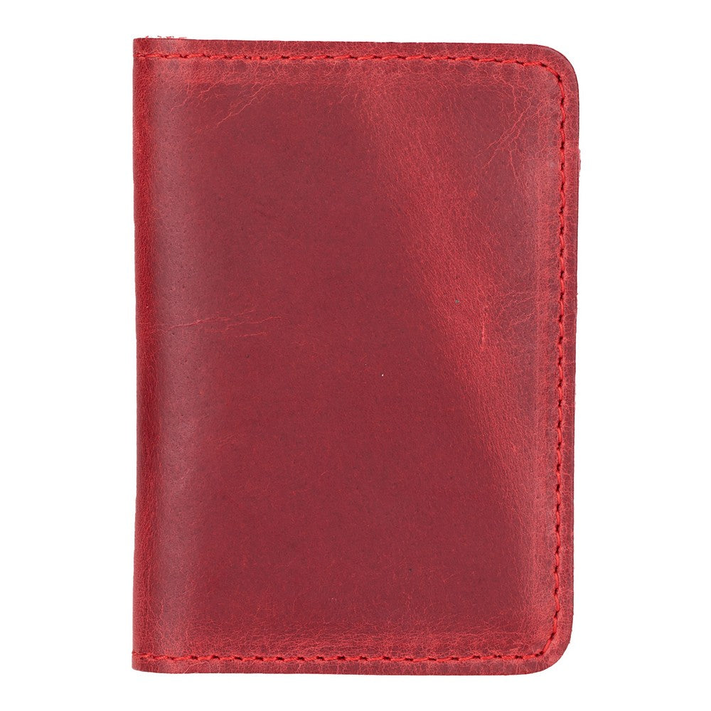 Enrico Hakiki Deri, El Yapımı, Kartlık, 6 Adet kart bölmeli, Antik Kırmızı