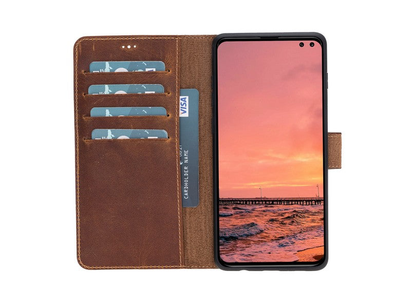 Samsung Galaxy S10 Plus Uyumlu Deri Cüzdanlı Kılıf Foncaze G19