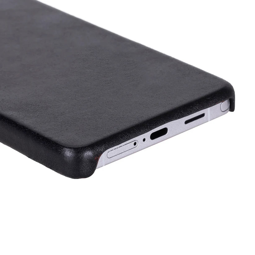 Galaxy S26 Ultra için, Hakiki Deri, El Yapımı Kılıf, İç Yüzeyi Kadife, Kömür Siyahı