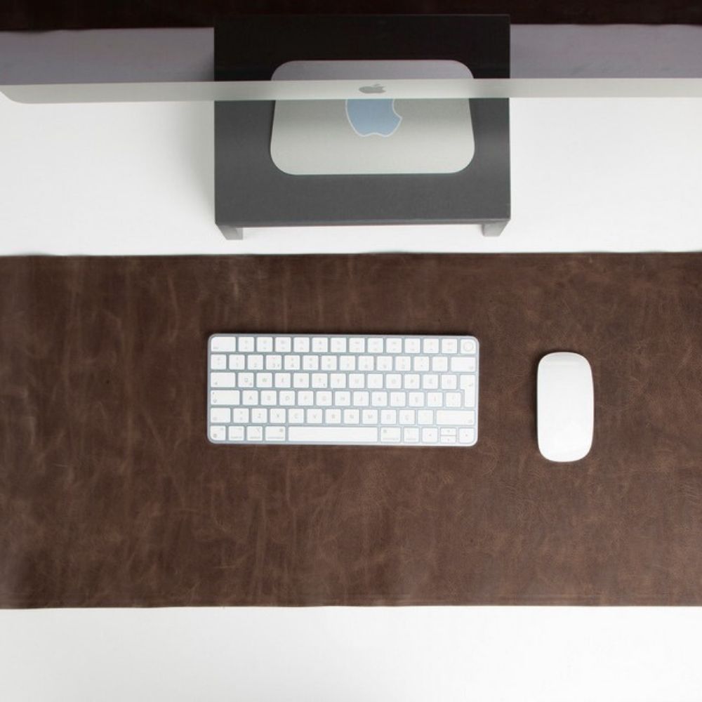 Hakiki Deri, El Yapımı Masa Matı, 80*37cm Meşe