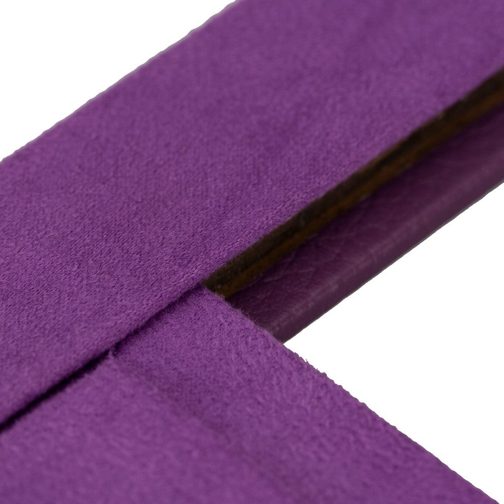 Hakiki Deri, El Yapımı Fotoğraf Çerçevesi, 22x17cm (15x10 foto) Antik Mor