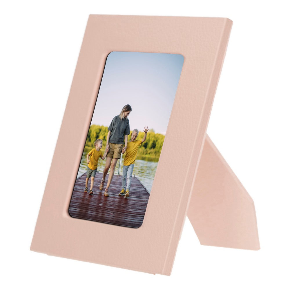 Hakiki Deri, El Yapımı Fotoğraf Çerçevesi, 22x17cm (15x10 foto) Bej
