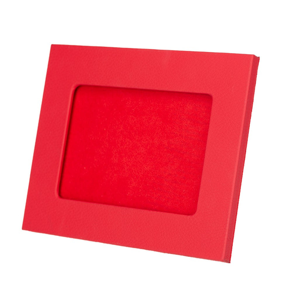 Gerçek Deri Masaüstü Fotoğraf Çerçevesi, 22x17cm (15x10 foto) Kırmızı