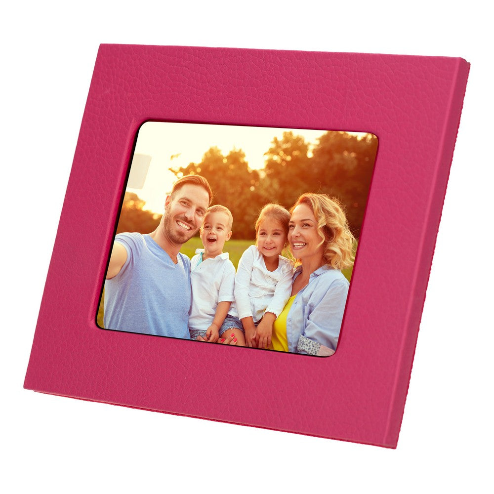 Hakiki Deri, El Yapımı Fotoğraf Çerçevesi, 22x17cm (15x10 foto) Pembe
