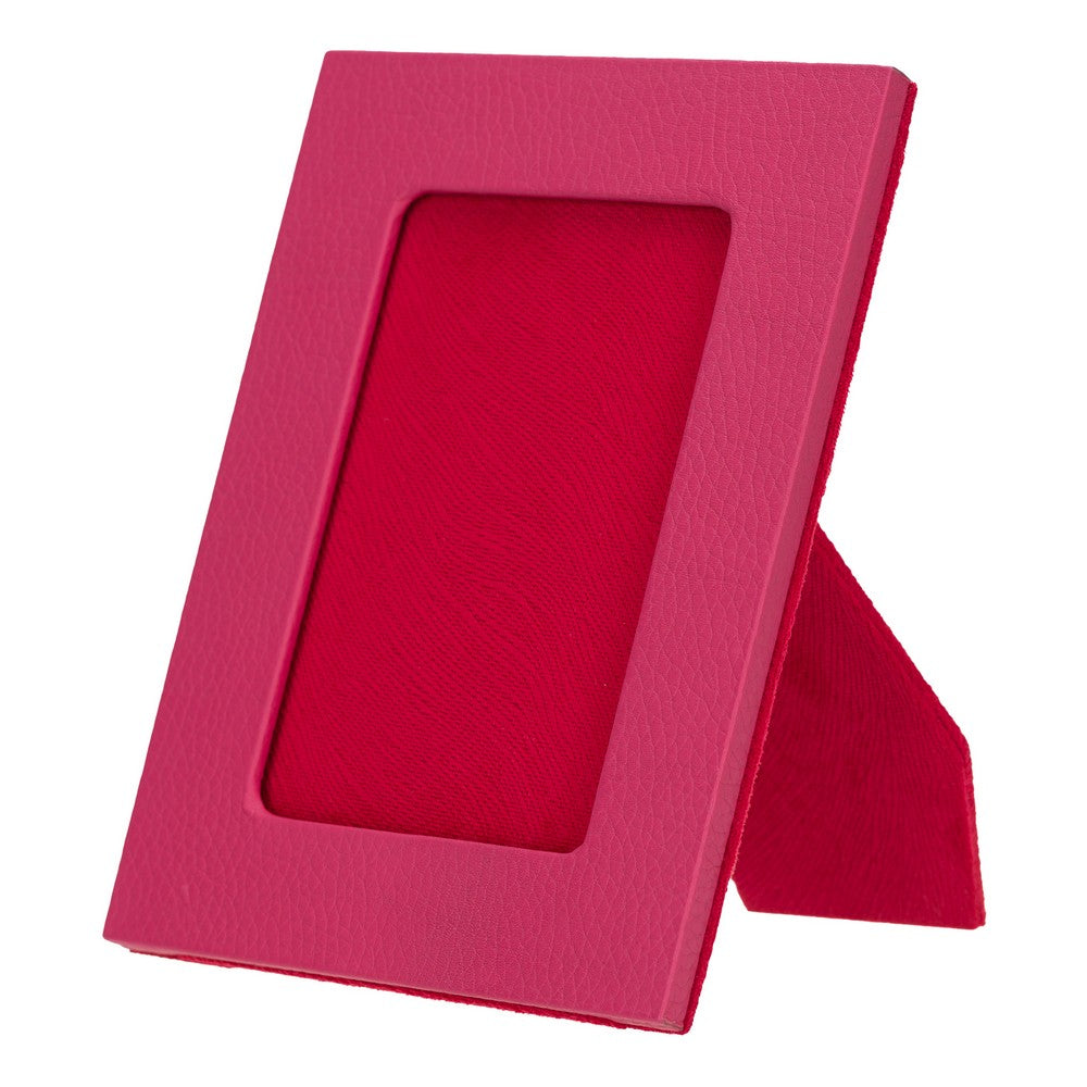 Hakiki Deri, El Yapımı Fotoğraf Çerçevesi, 22x17cm (15x10 foto) Pembe
