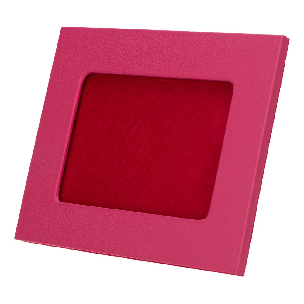 Hakiki Deri, El Yapımı Fotoğraf Çerçevesi, 22x17cm (15x10 foto) Pembe