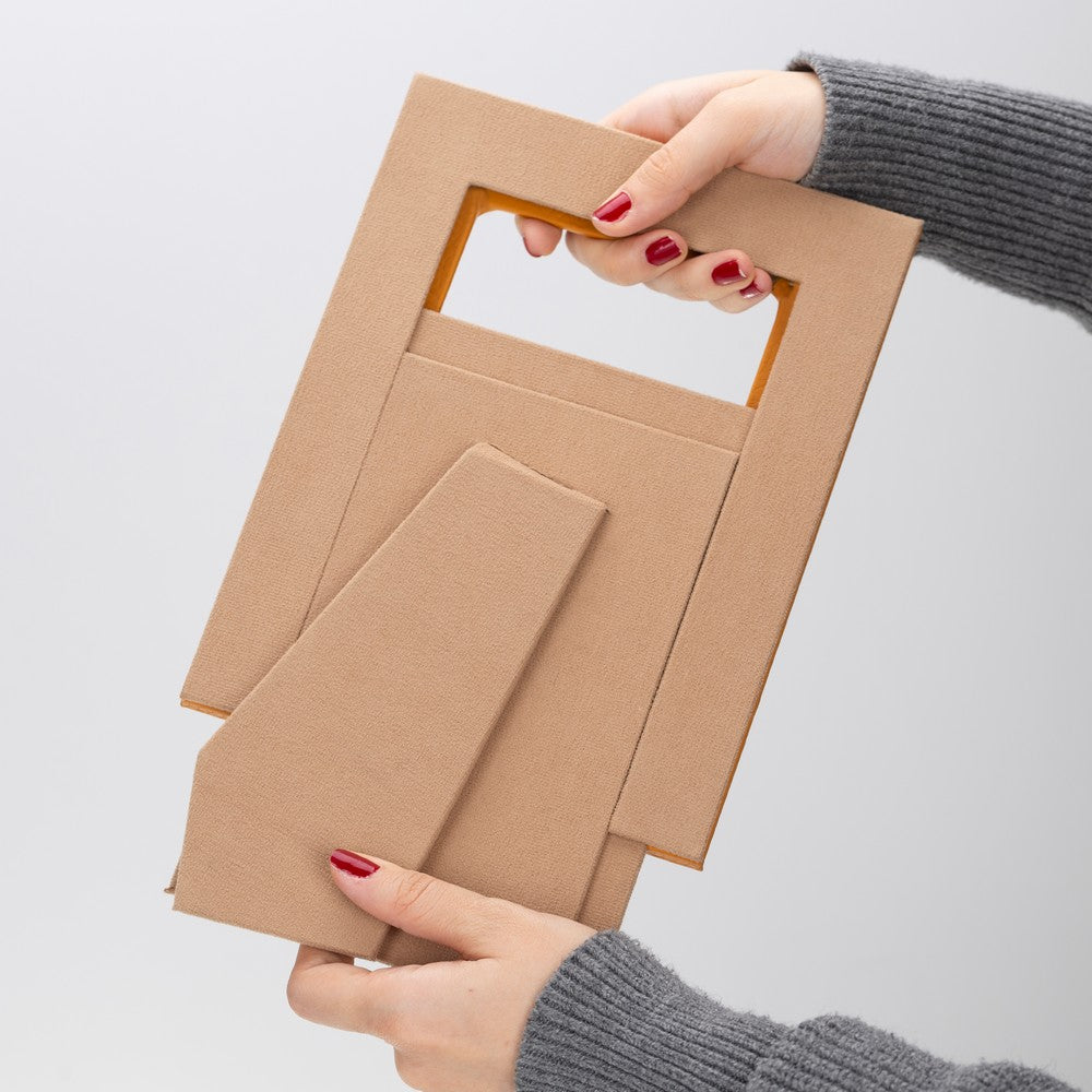 Hakiki Deri, El Yapımı Fotoğraf Çerçevesi, 22x17cm (15x10 foto) Sarı